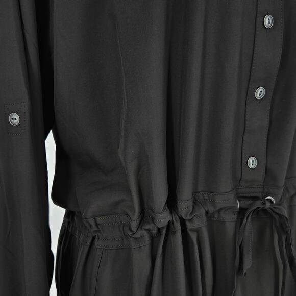 Orvis Dress Womens 2XL Black Henley Tie Waist Stretch Pockets Pack and Go New - Picture 10 of 16